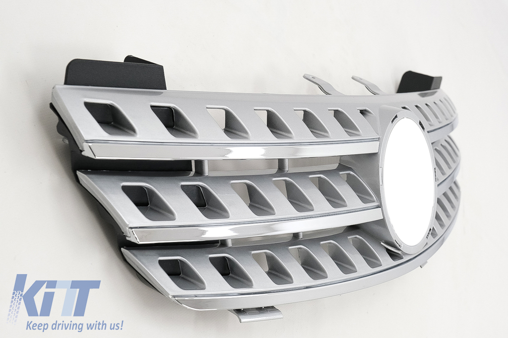 Central Front Grille Suitable For Mercedes ML W164 2005 2008 Chrome