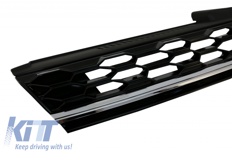 Front Bumper With Central Badgeless Grille Chrome Suitable For Vw Golf