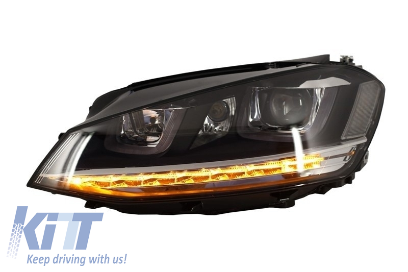 Headlights 3D LED DRL Suitable For VW Golf 7 VII 2012 2017 Silver R