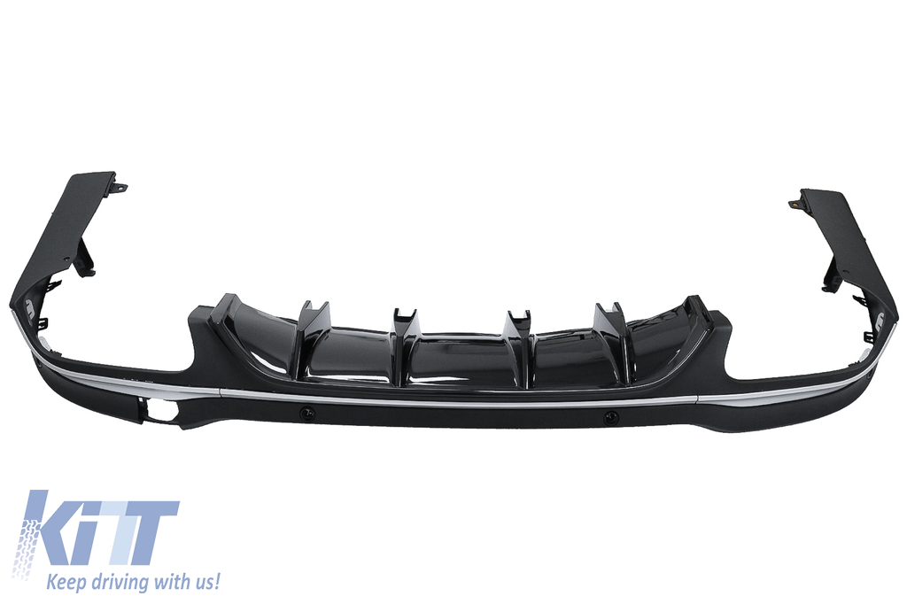 Rear Diffuser With Silver Exhaust Muffler Tips Suitable For GLC SUV