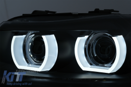 3D Angel Eyes LED DRL Xeno Fari per BMW 3 E90 E91 LCI 2008-2011 Nero-image-6089261