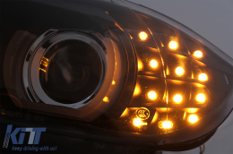 3D Angel Eyes LED DRL Xeno Fari per BMW 3 E90 E91 LCI 2008-2011 Nero-image-6089268