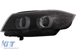 3D Angel Eyes LED DRL Xeno Fari per BMW 3 E90 E91 LCI 2008-2011 Nero-image-6089273