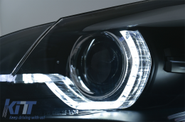 3D dupla Angel Eyes LED DRL Xenon fényszórók BMW X5 E70 (2007-2010) modellekhez, Fekete-image-6074949