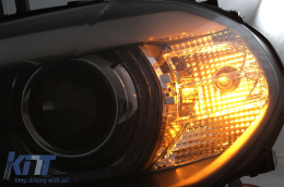 3D dupla Angel Eyes LED DRL Xenon fényszórók BMW X5 E70 (2007-2010) modellekhez, Fekete-image-6074952