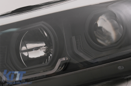 3D LED Angel Eyes Headlights suitable for BMW 3 Series E90 Limousine E91 Touring (03.2005-08.2008) LHD Black-image-6078903