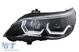 3D LED Angel Eyes Headlights suitable for BMW 5 Series E60 E61 (2003-2007) LCI Design-image-6103712