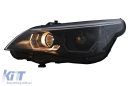 3D LED Angel Eyes Headlights suitable for BMW 5 Series E60 E61 (2003-2007) LCI Design-image-6103719