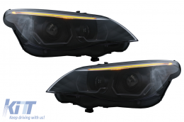 3D LED Angel Eyes Headlights suitable for BMW 5 Series E60 E61 (2003-2007) LCI Design-image-6103723