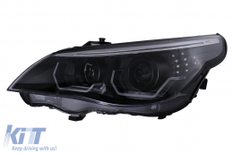 3D LED Angel Eyes Headlights suitable for BMW 5 Series E60 E61 (2003-2007) LCI Design-image-6103727