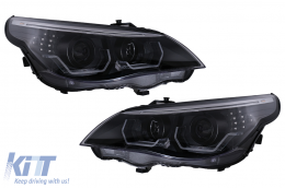 3D LED Angel Eyes Headlights suitable for BMW 5 Series E60 E61 (2003-2007) LCI Design-image-6103728