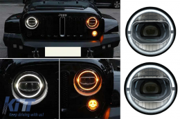 7 colos CREE LED első lámpa DRL Angel Eye Jeep Wrangler JK (2007-2017) modellekhez, 2018+ dizájn-image-6068240