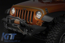 7 colos CREE LED fényszórók borostyán angel eye, nappali menetfénnyel, Jeep Wrangler TJ JK (1997-2018) modellekhez-image-6065757