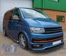 Abzeichenloser Kühlergrill vorne für VW T6 Bus Transporter 15-19 Mattschwarz-image-6054376