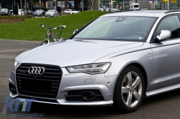 Долна решетка на Броня ACC Покрива Странични решетки подходящи за Audi A6 C7 4G S Line Facelift (2015-2018) Черен Edition-image-6068852