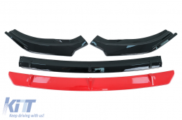 Add-On Frente Lip Spoiler Extensión para VW Polo AW MK6 2018+ Negro brillante-image-6072027