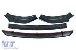 Add-On Frente Lip Spoiler Extensión para VW Polo AW MK6 2018+ Negro brillante-image-6072028