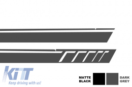 Add On Tür Streifen Aluminium Seite Aufkleber Dunkelgrau für Mercedes W463 89-15-image-6061832