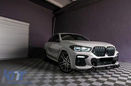 Aero Body Kit подходящ за BMW X6 G06 (10.2019-up) M-Tech Черен Knight Дизайн Piano Black-image-6100542