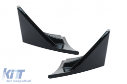 Aero Body Kit Extension suitable for Tesla Model 3 (2023-up) Bumper Lip Air Diffuser Piano Black-image-6110830