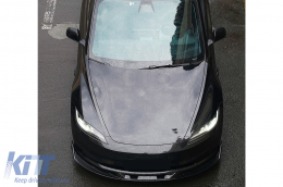 Aero Body Kit Extension suitable for Tesla Model 3 (2023-up) Bumper Lip Air Diffuser Piano Black-image-6111104