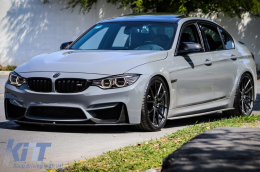 Aero Body Kit Front Bumper Lip and Air Diffuser suitable for BMW F80 M3 Sedan F82 M4 Coupe (2014-2019) M Sport Design Piano Black-image-6096392