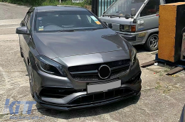 Aero Body Kit подходящ за Mercedes A-Class W176 Спортна линия (2015-2018) Piano Black-image-6107764