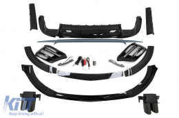 Aero Body Kit suitable for Mercedes S-Class W223 Limousine Sport Line (2020-up) Piano Black-image-6098814