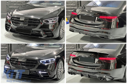 Aero BodyKit Spoiler für Mercedes S-Klasse W223 Sport Line 2020+ Stoßstange Diffusor-image-6103682