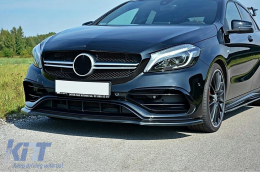 Aero Bodykit Stoßstange Lippe für Mercedes A-Klasse W176 Sport Line 15-18 Diffusor Erweiterungen-image-6107765