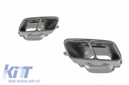 Air Diffuser with Exhaust Muffler Tips and GT-R Panamericana Grille suitable for Mercedes A-Class W176 (2012-08.2018) Sport Pack-image-6044842