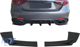 Aletas divisoras laterales parachoques trasero Para Alfa Romeo Giulia 952 2016-2021 Negro-image-6106653