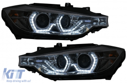 Angel Eyes Fari LED DRL per BMW 3 F30 F31 10.2011-05.2015 Cromo-image-6099998