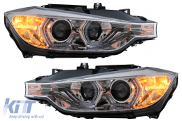 Angel Eyes Fari LED DRL per BMW 3 F30 F31 10.2011-05.2015 Cromo-image-6100009