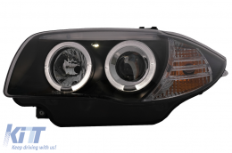 Angel Eyes Fari per BMW Serie 1 E81 E82 E87 E88 2004-2011 Nero-image-6088632