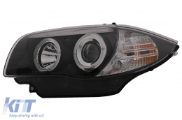 Angel Eyes Fari per BMW Serie 1 E81 E82 E87 E88 2004-2011 Nero-image-6088641