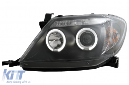 Angel Eyes Headlights Dual Halo Rims suitable for Toyota Hilux (2005-2011) Black-image-6079475