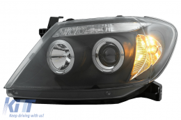 Angel Eyes Headlights Dual Halo Rims suitable for Toyota Hilux (2005-2011) Black-image-6079479