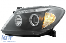 Angel Eyes Headlights Dual Halo Rims suitable for Toyota Hilux (2005-2011) Black-image-6079480