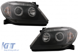 Angel Eyes Headlights Dual Halo Rims suitable for Toyota Hilux (2005-2011) Black-image-6079491