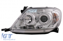 Angel Eyes Headlights Dual Halo Rims suitable for Toyota Hilux (2005-2011) Chrome-image-6095758