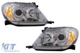 Angel Eyes Headlights Dual Halo Rims suitable for Toyota Hilux (2005-2011) Chrome-image-6095762