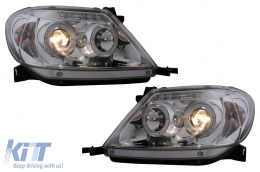 Angel Eyes Headlights Dual Halo Rims suitable for Toyota Hilux (2005-2011) Chrome-image-6095765