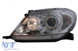 Angel Eyes Headlights Dual Halo Rims suitable for Toyota Hilux (2005-2011) Chrome-image-6095767