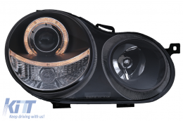 Angel Eyes Headlights Halo Rims suitable for VW Polo 9N (11.2001-04.2005) Black-image-6077064