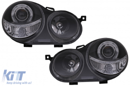 Angel Eyes Headlights Halo Rims suitable for VW Polo 9N (11.2001-04.2005) Black-image-6077069