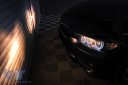 Angel Eyes Headlights LED DRL suitable for BMW 3 Series F30 F31 Sedan Touring (10.2011-05.2015) Black-image-6085040