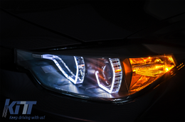 Angel Eyes Headlights LED DRL suitable for BMW 3 Series F30 F31 Sedan Touring (10.2011-05.2015) Black-image-6085042