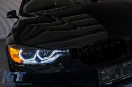 Angel Eyes Headlights LED DRL suitable for BMW 3 Series F30 F31 Sedan Touring (10.2011-05.2015) Black-image-6085046