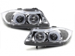 Angel Eyes Headlights per BMW Serie 3 E90 E91 03.2005-08.2008 Cromati-image-59434